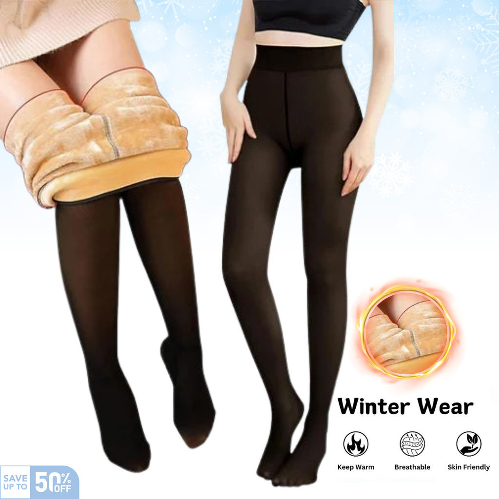 Premium Dual-Tone Fleece Warm Leggings | Ultra-Soft | High-Stretch | Winter Special ❄️