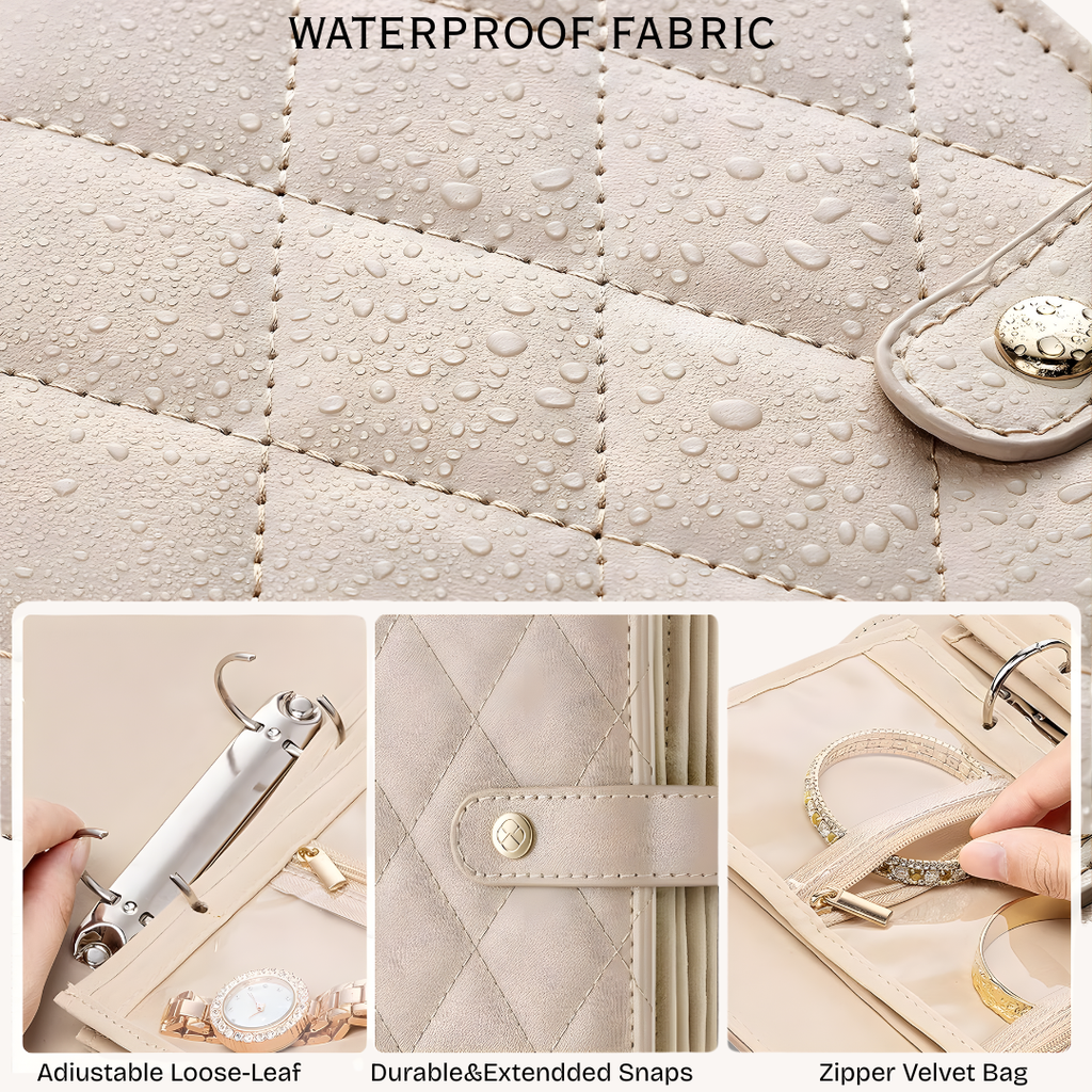 Premium Travel Jewelry Organizer Bag for Women | Foldable Portable Jewelry Storage Case | Anti-Tangle Chain & Earring Holder (Color➟Pink)