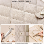 Premium Travel Jewelry Organizer Bag for Women | Foldable Portable Jewelry Storage Case | Anti-Tangle Chain & Earring Holder (Color➟Pink)