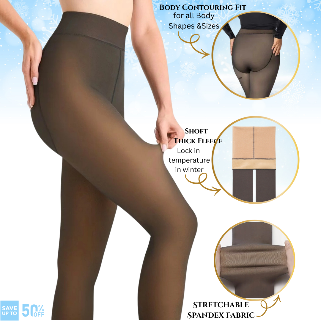 Premium Dual-Tone Fleece Warm Leggings | Ultra-Soft | High-Stretch | Winter Special ❄️